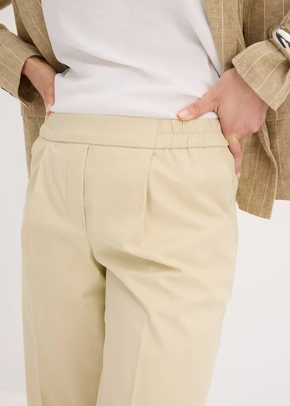 Pantalon à pinces en coton extensible, bonprix