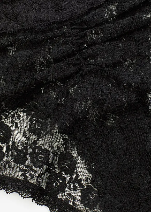 Lot de 4 culottes en dentelle avec fronces, bonprix