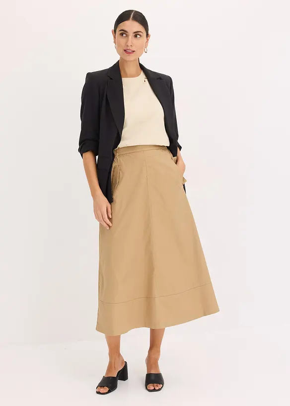 Jupe midi 100% coton, bonprix