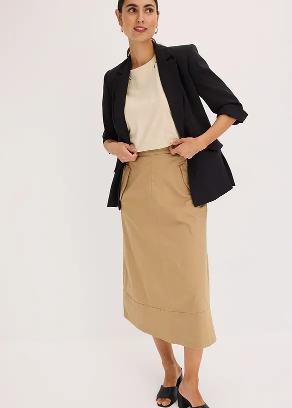 Jupe midi 100% coton, bonprix