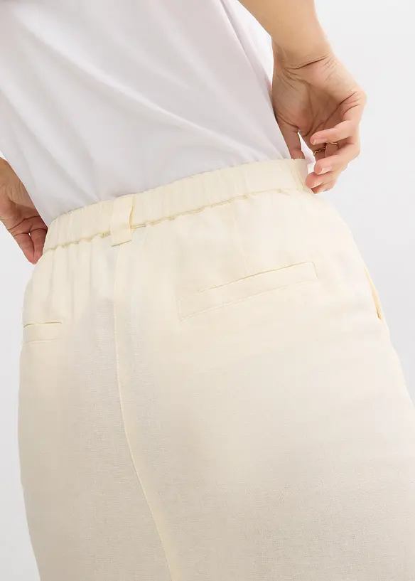 Jupe midi légère en lin mélangé, bonprix