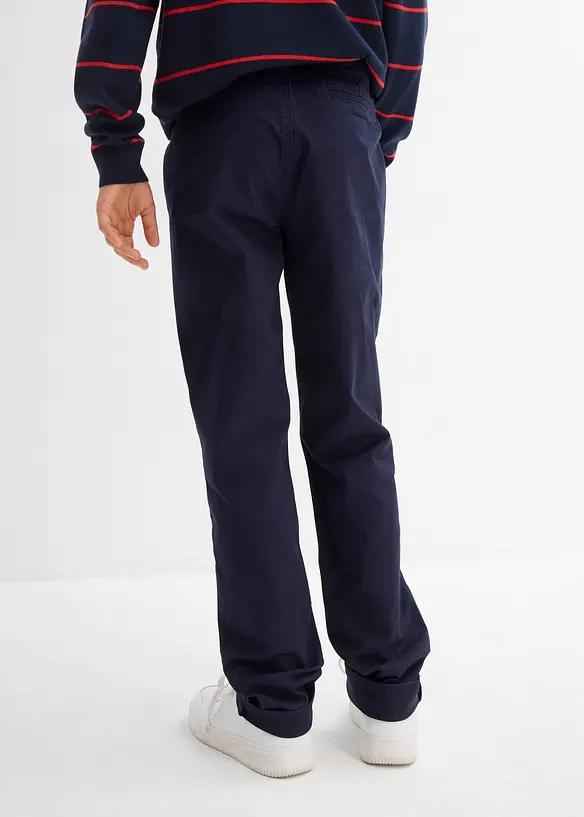 Pantalon chino en coton extensible à taille réglable, slim, bonprix