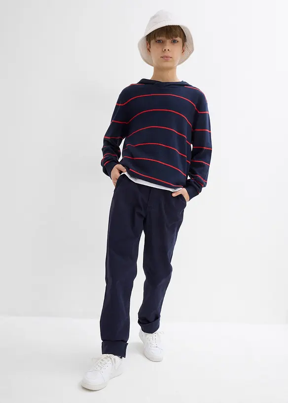 Pantalon chino en coton extensible à taille réglable, slim, bonprix