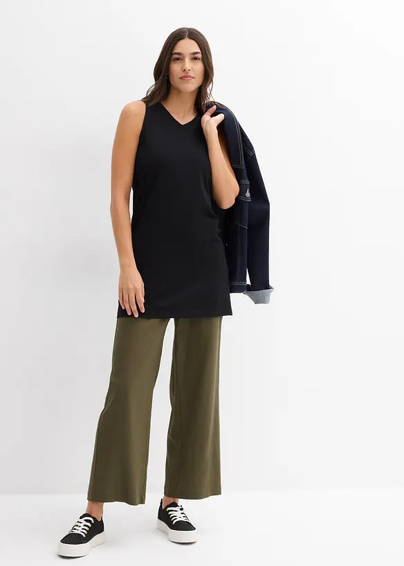 Lot de 2 débardeurs longs 100% coton, bonprix