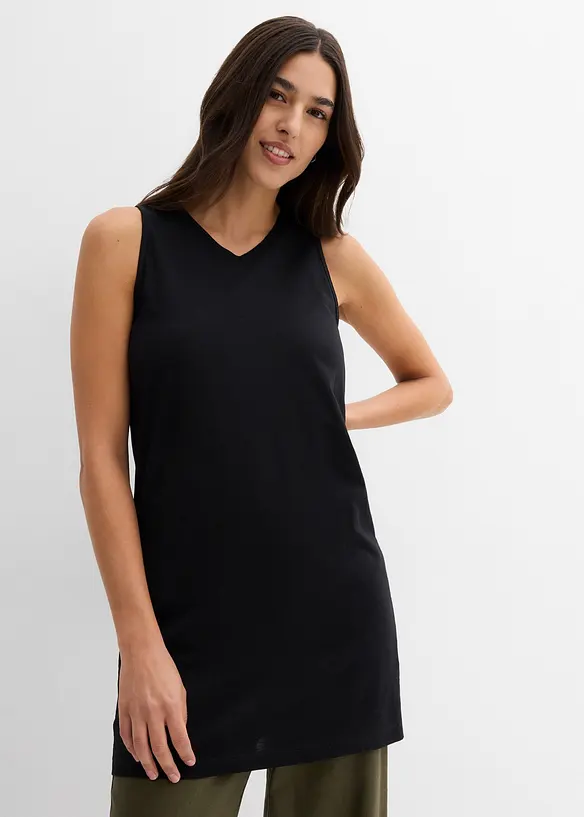 Lot de 2 débardeurs longs 100% coton, bonprix