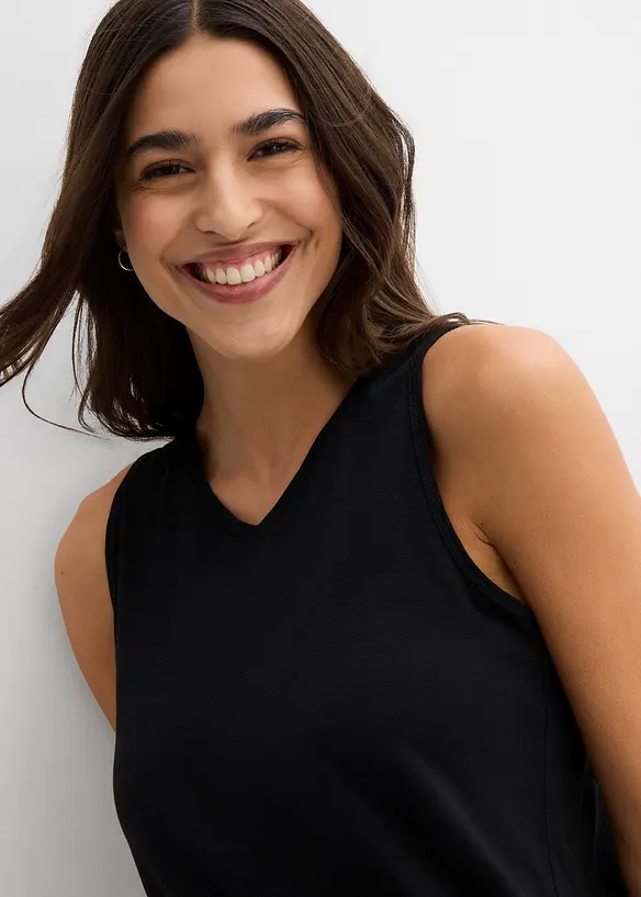 Lot de 2 débardeurs longs 100% coton, bonprix