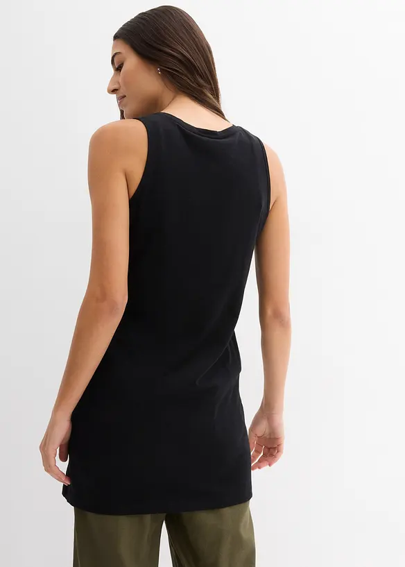 Lot de 2 débardeurs longs 100% coton, bonprix