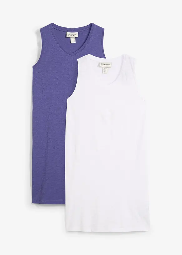 Lot de 2 d&eacute;bardeurs longs 100% coton, bonprix