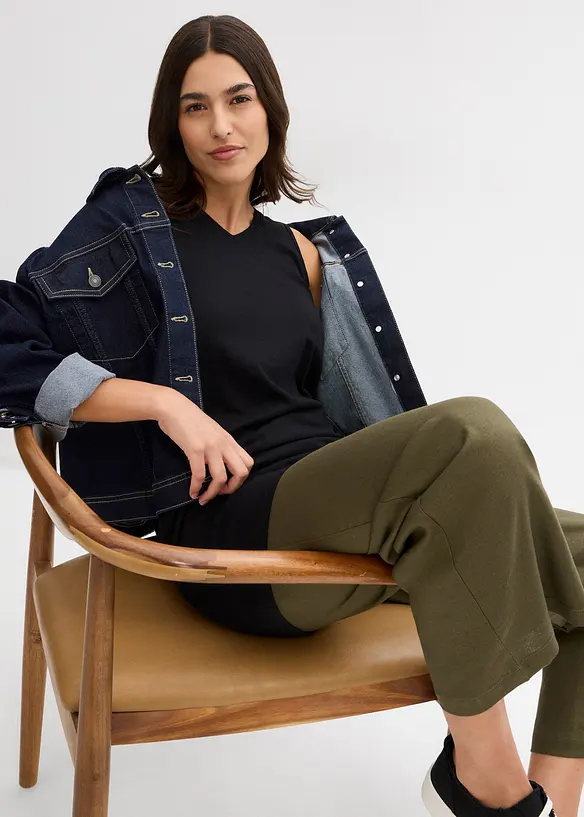 Lot de 2 débardeurs longs 100% coton, bonprix