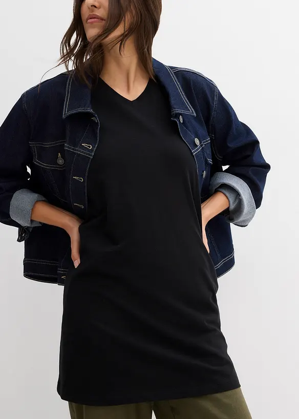 Lot de 2 débardeurs longs 100% coton, bonprix