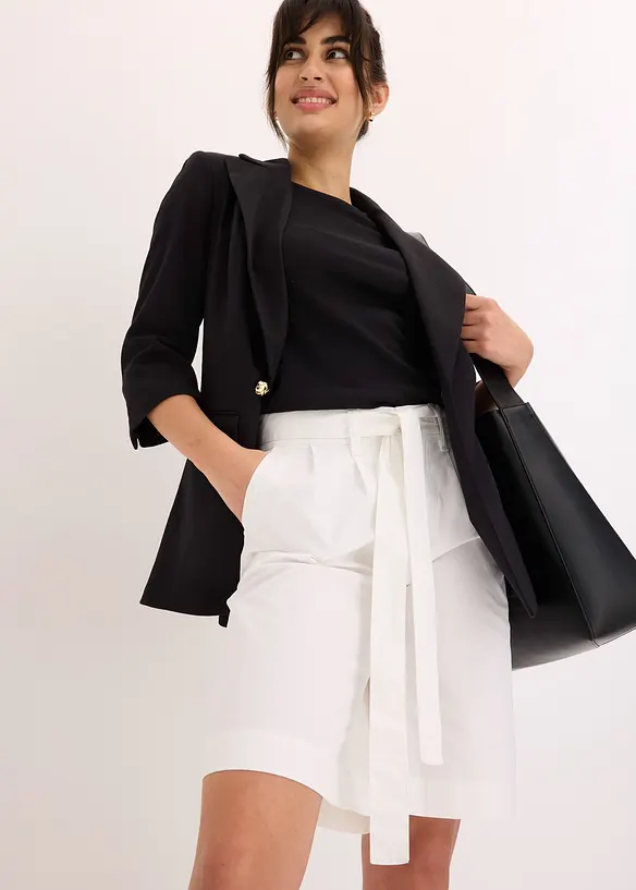 Short en twill avec ceinture à nouer, bonprix