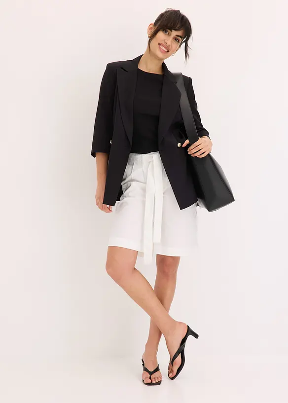 Short en twill avec ceinture à nouer, bonprix