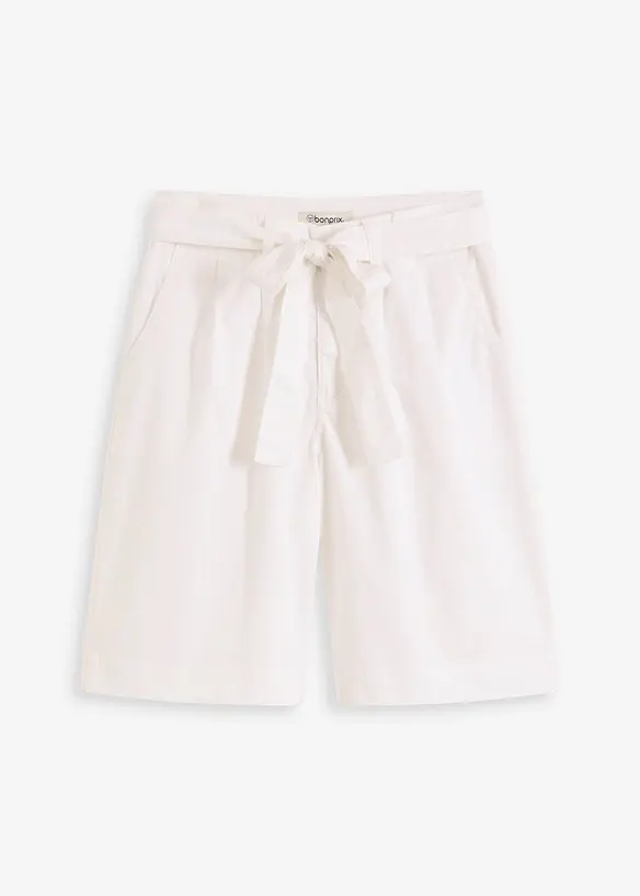 Short en twill avec ceinture à nouer, bonprix