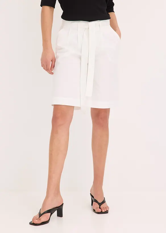 Short en twill avec ceinture à nouer, bonprix