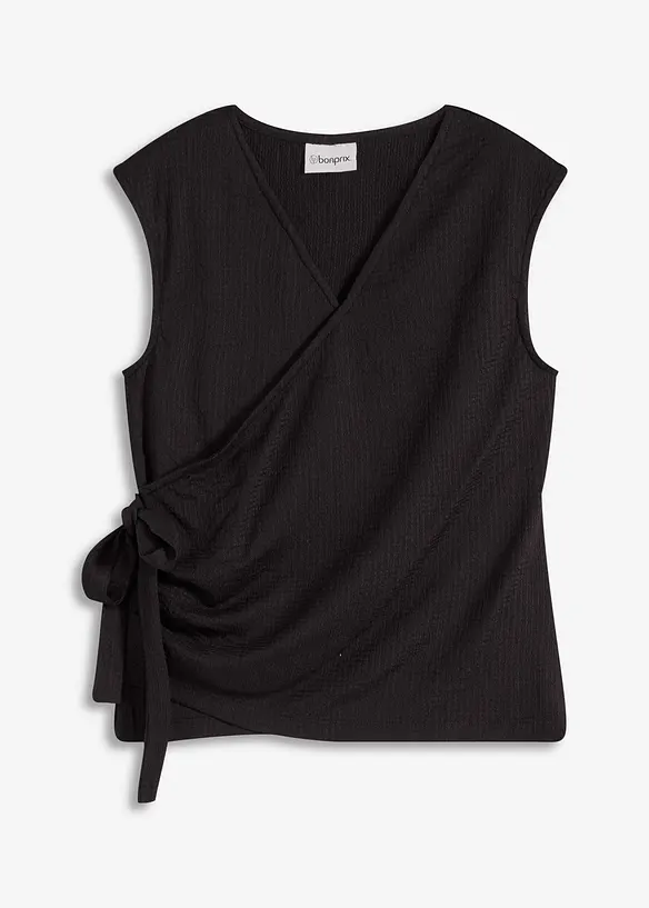 Haut esprit cache-c&oelig;ur en jersey cr&ecirc;pe, bonprix