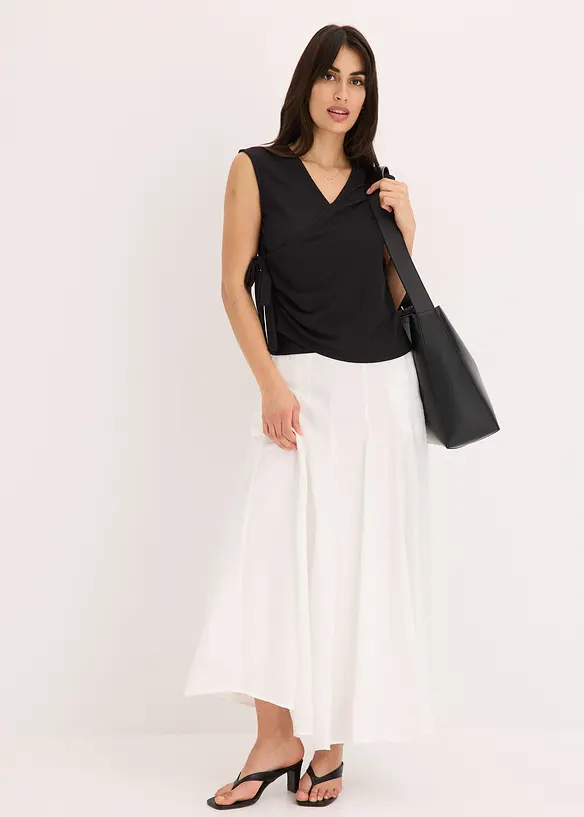 Haut esprit cache-c&oelig;ur en jersey cr&ecirc;pe, bonprix