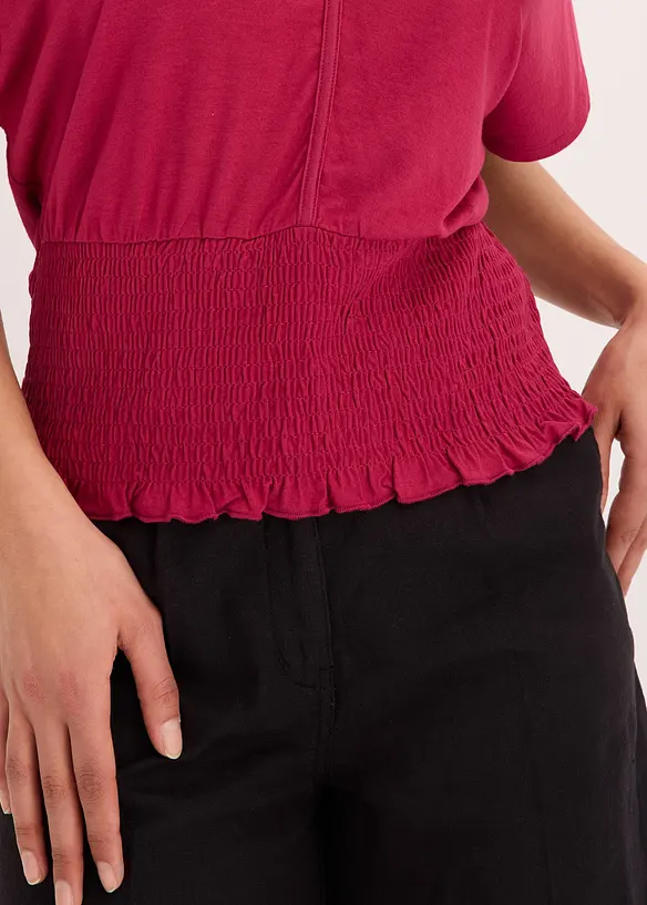 T-shirt à base smockée, bonprix
