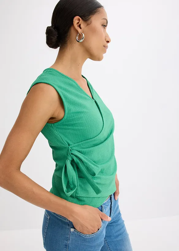 Haut esprit cache-cœur en jersey crêpe, bonprix