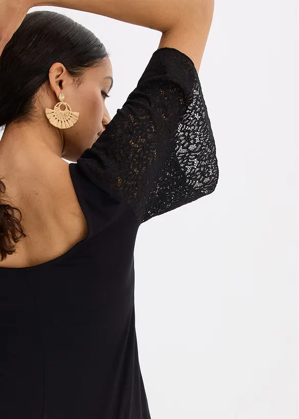 T-shirt à manches en dentelle, bonprix