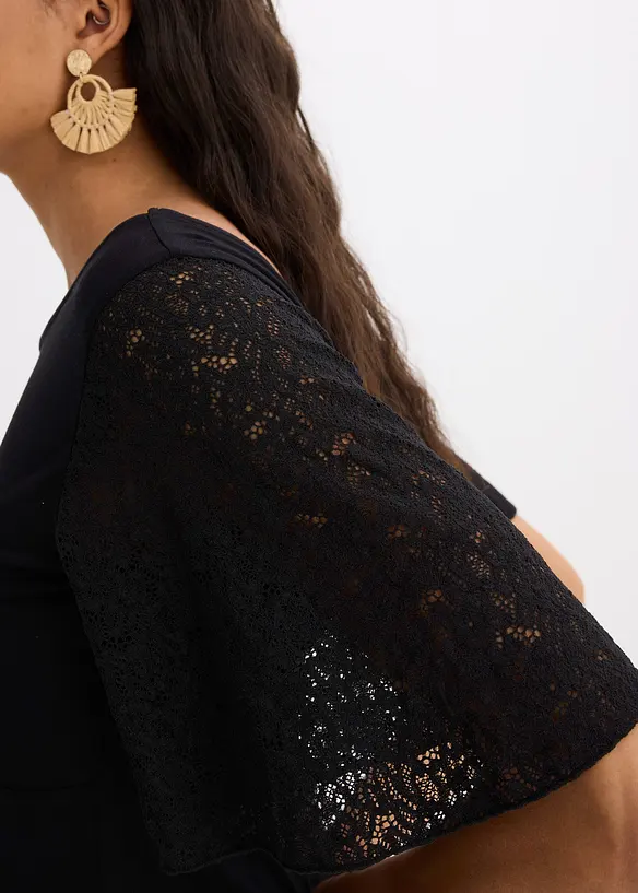 T-shirt à manches en dentelle, bonprix