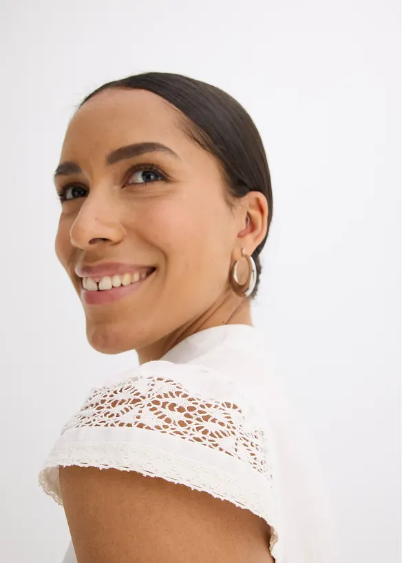 Chemisier sans manches en broderie anglaise, 100% coton, bonprix