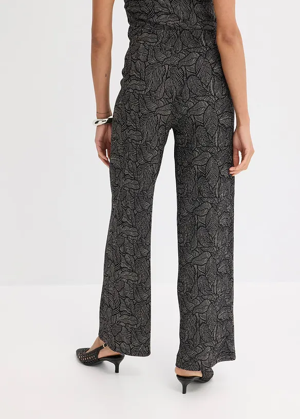 Pantalon en jersey crêpe texturé, bonprix