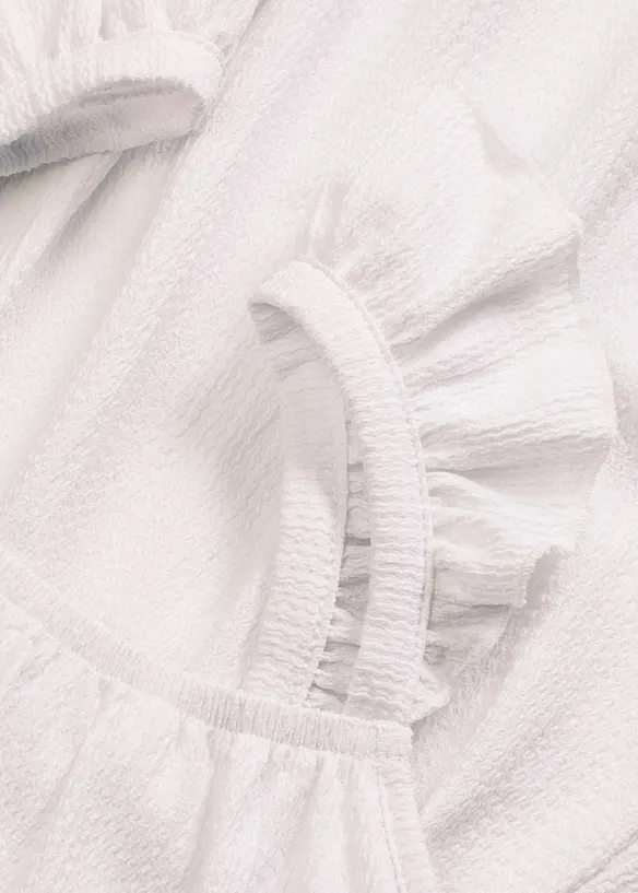 Top en jersey crêpe à bretelles volantées, bonprix