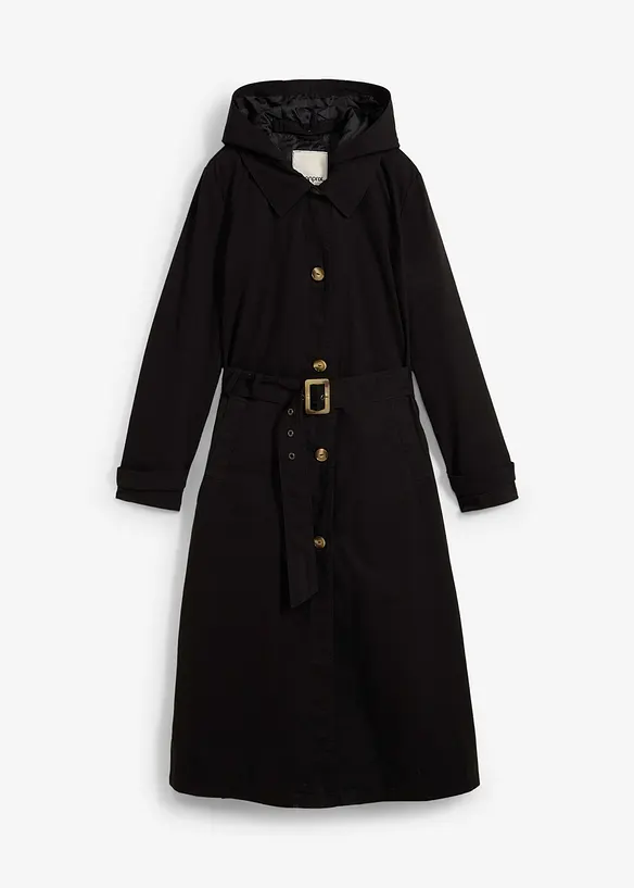 Manteau esprit trench à capuche amovible, bonprix