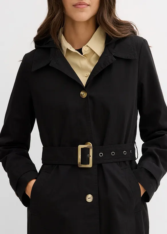 Manteau esprit trench à capuche amovible, bonprix