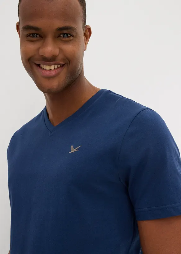 Lot de 2 T-shirts col V 100% coton, bonprix