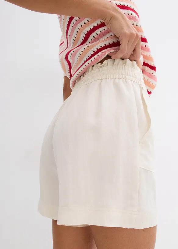 Short paper bag fluide en Lyocell m&eacute;lang&eacute;, bonprix