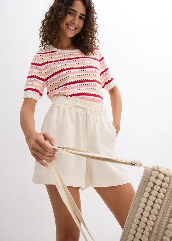 Short paper bag fluide en Lyocell m&eacute;lang&eacute;, bonprix