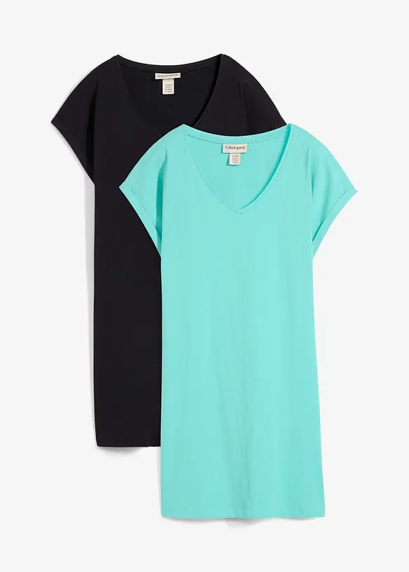 Lot de 2 robes en jersey 100% coton, bonprix