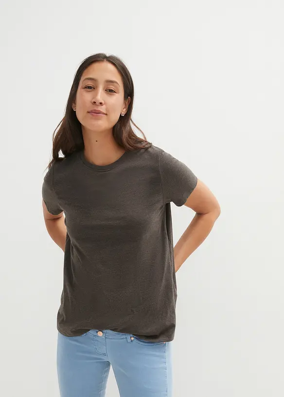 Lot de 2 T-shirts de grossesse et d&rsquo;allaitement en coton, bonprix