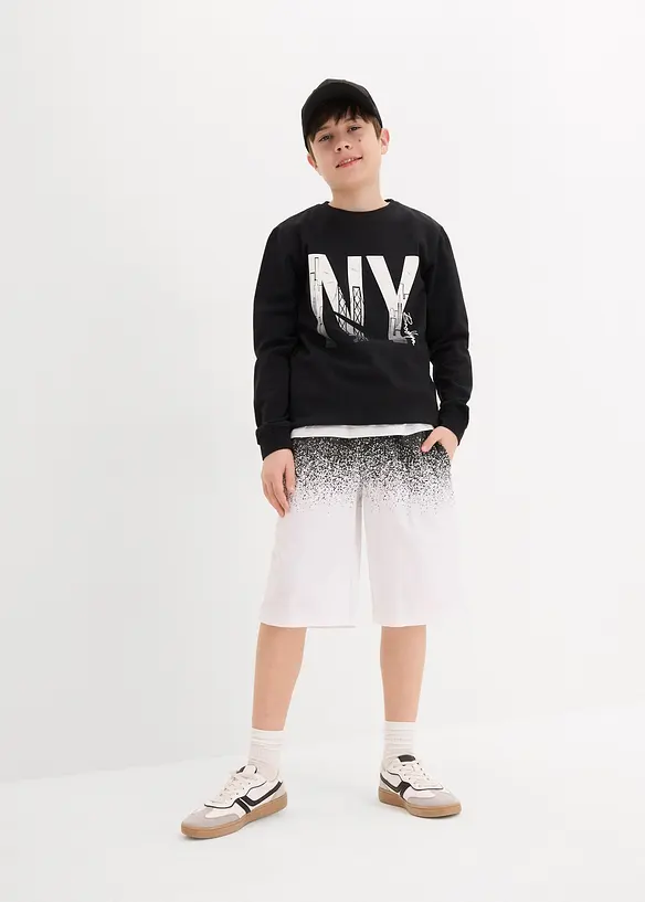 Lot de 2 bermudas texturés garçon, bonprix