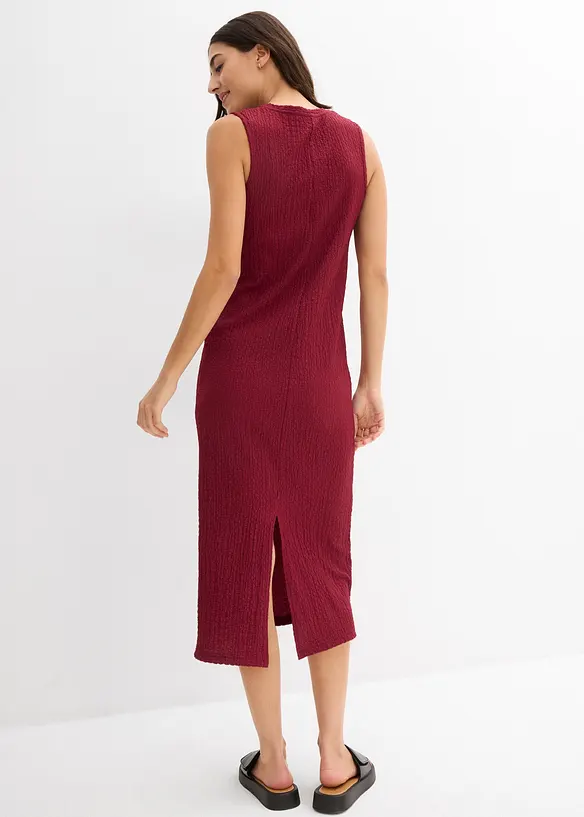 Robe en jersey crêpe gaufré, bonprix