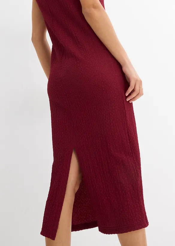 Robe en jersey crêpe gaufré, bonprix