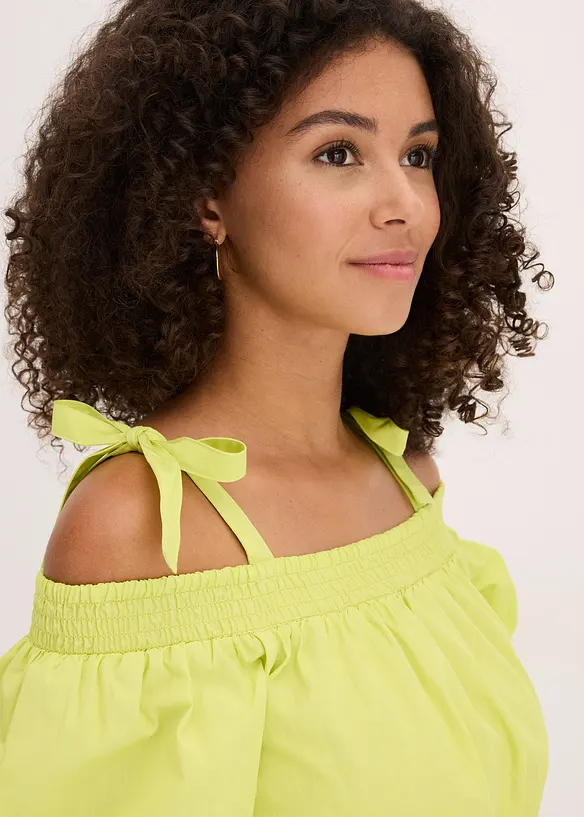 Robe col Bardot 100% coton, bonprix