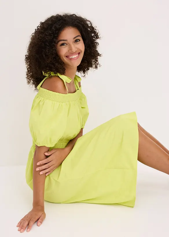 Robe col Bardot 100% coton, bonprix