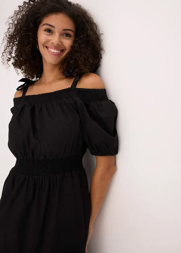 Robe col Bardot 100% coton, bonprix