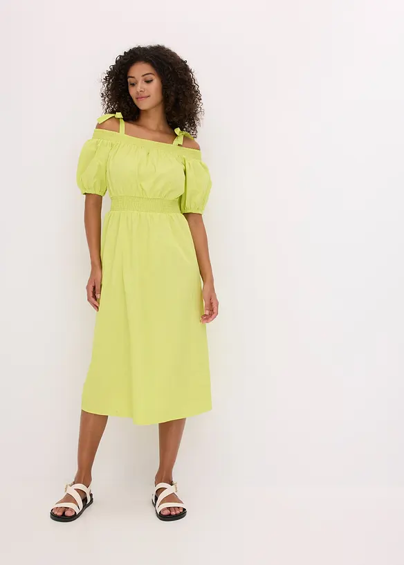 Robe col Bardot 100% coton, bonprix