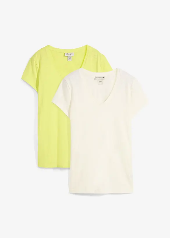 Lot de 2 T-shirts 100% coton, bonprix