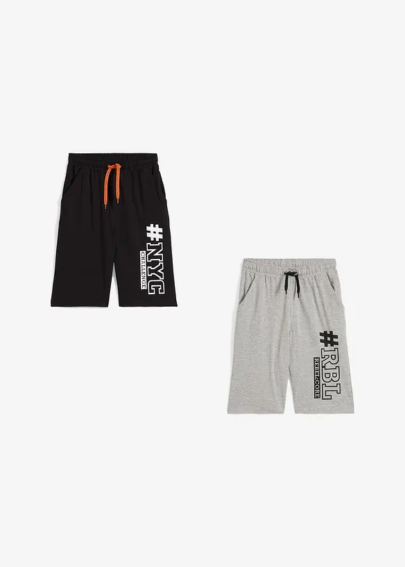 Lot de 2 bermudas garçon, bonprix