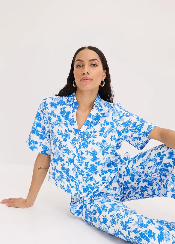 Chemisier manches courtes en viscose mélangée, bonprix