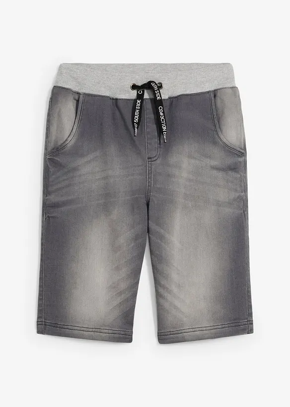 Bermuda en molleton aspect jean, Regular, bonprix