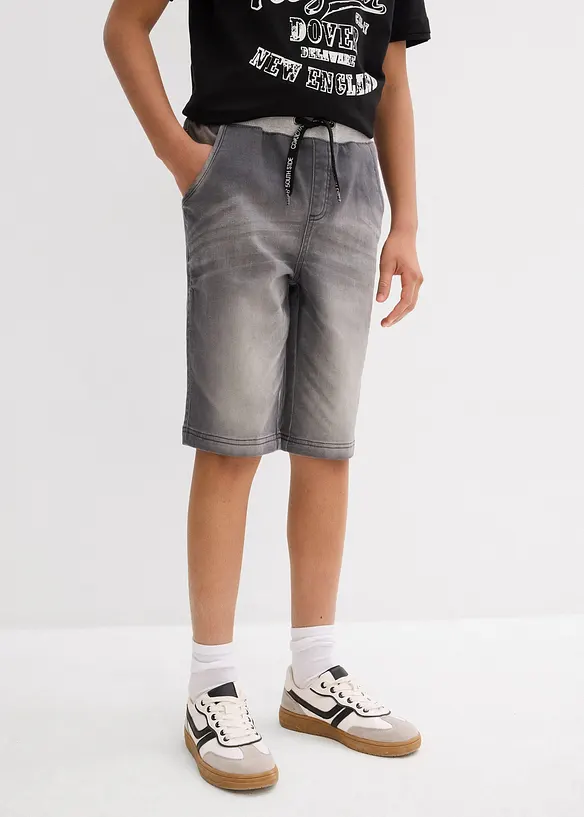 Bermuda en molleton aspect jean, Regular, bonprix