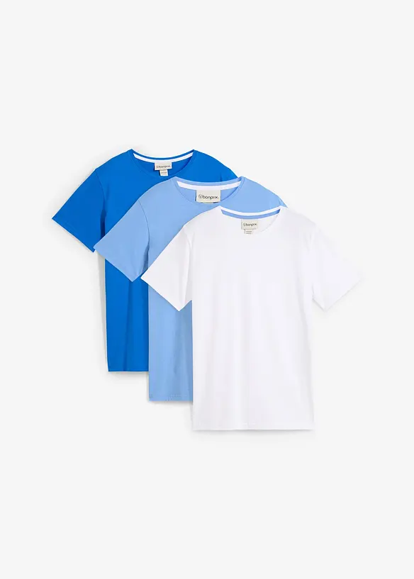 Lot de 3 T-shirts coton, bonprix
