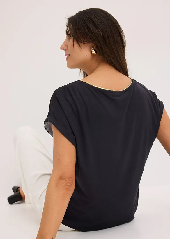 T-shirt &agrave; empi&egrave;cement tiss&eacute;, bonprix