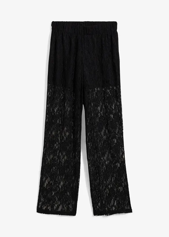 Pantalon en dentelle &agrave; taille &eacute;lastiqu&eacute;e, bonprix