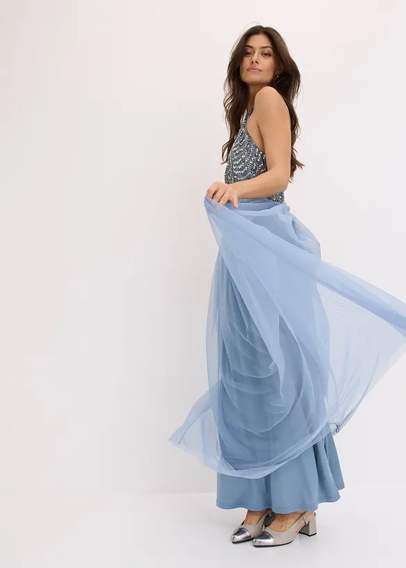 Robe longue brodée de sequins, bonprix